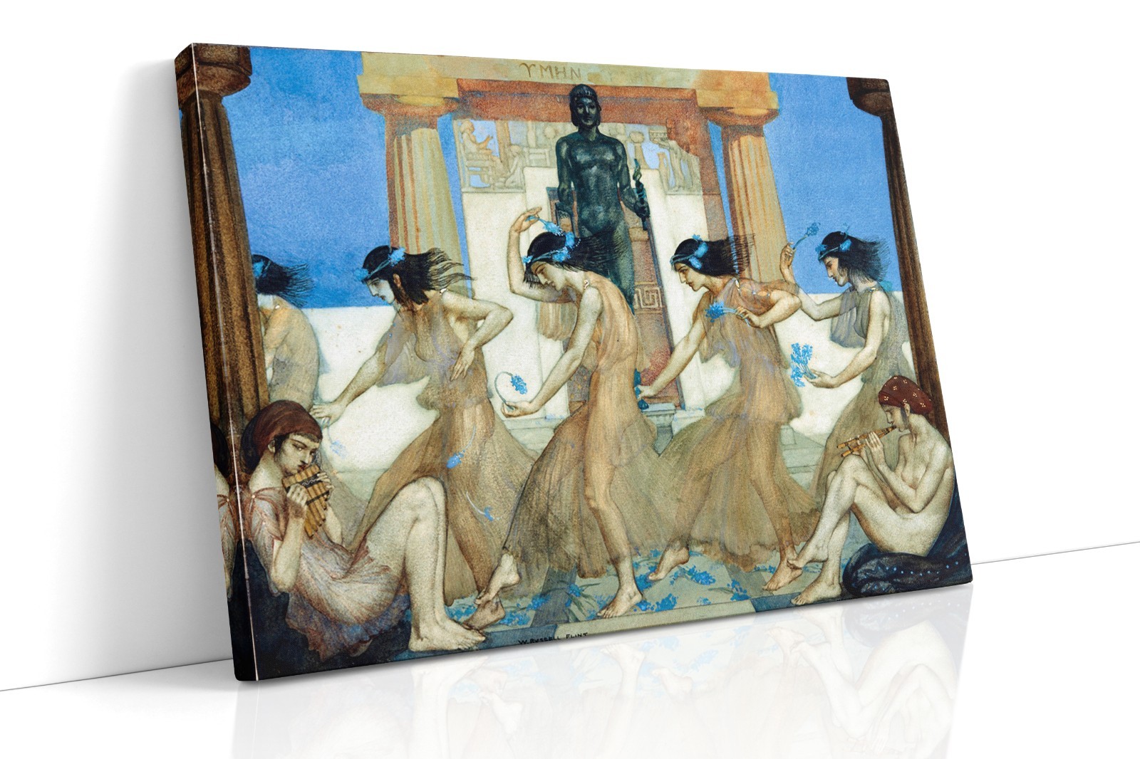stretched canvas art print giclée – poster – pillow. idyll chorus and musicians