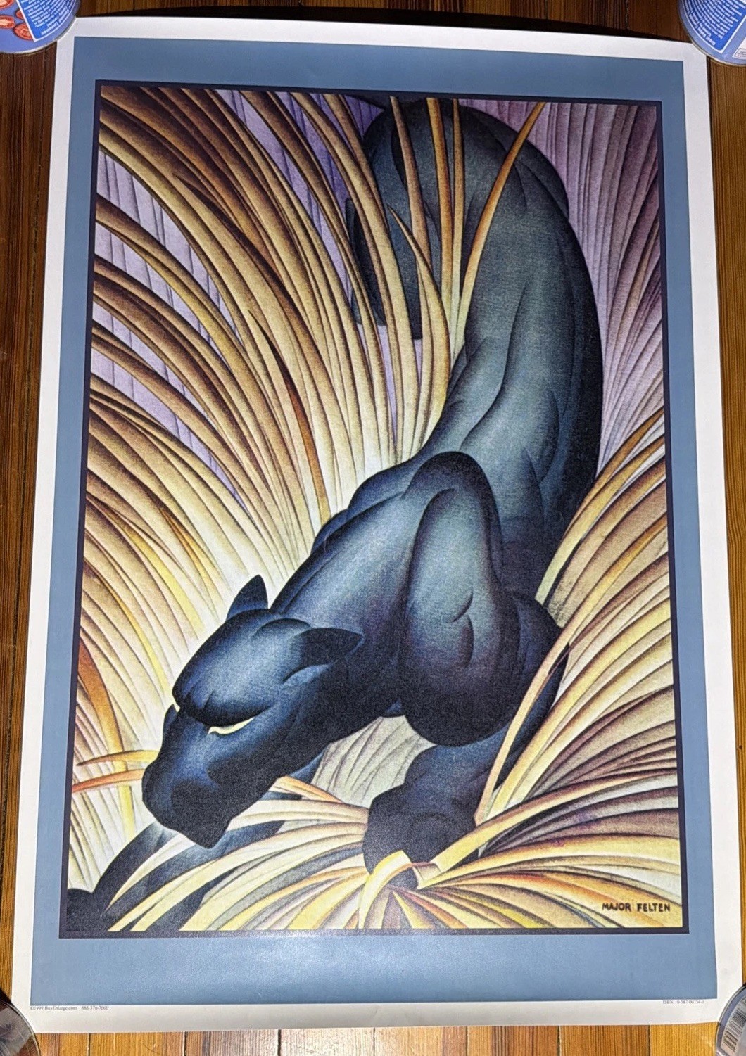 Major Felten : Stalking Panther : Art Print 19.5 x 28.5 Untrimmed, Great Quality