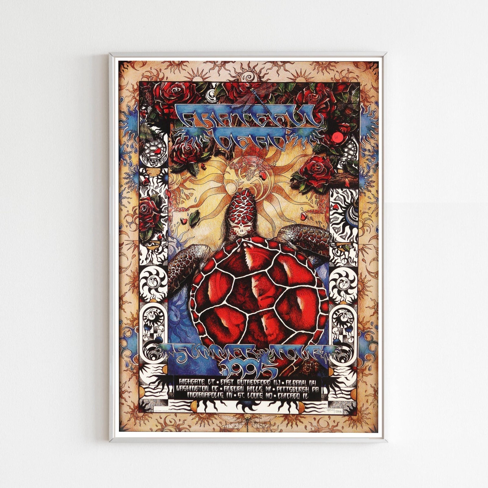 Grateful Dead Tour 1995 Poster – Terrapin Turtle Psychedelic Wall Art 24×36