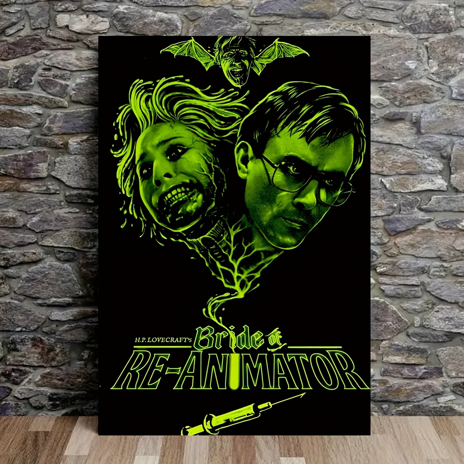 Frameless Bride of Frankenstein Canvas Wall Art – Tin Metal Signs 12×16 Inch