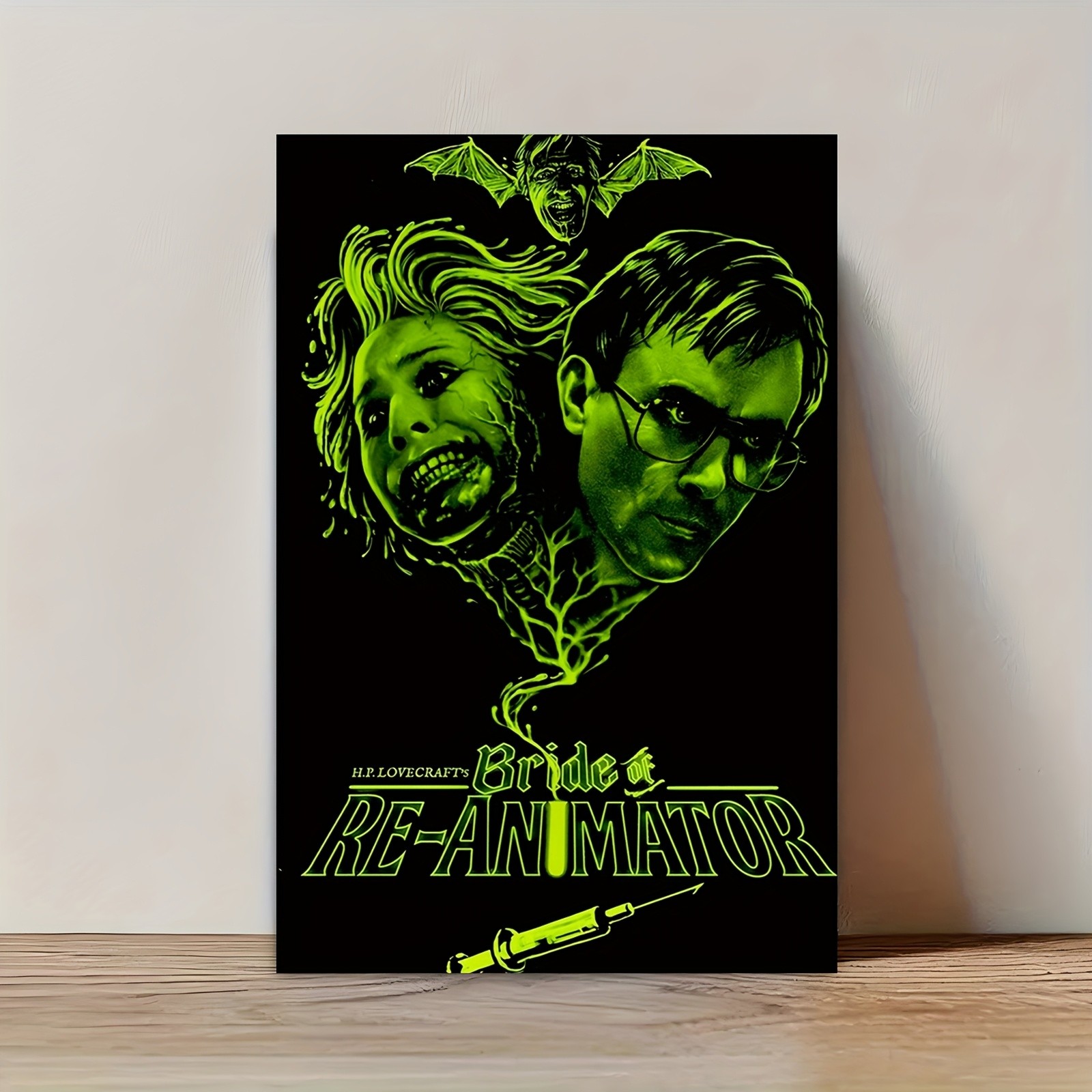 Frameless Bride of Frankenstein Canvas Wall Art – Tin Metal Signs 12×16 Inch