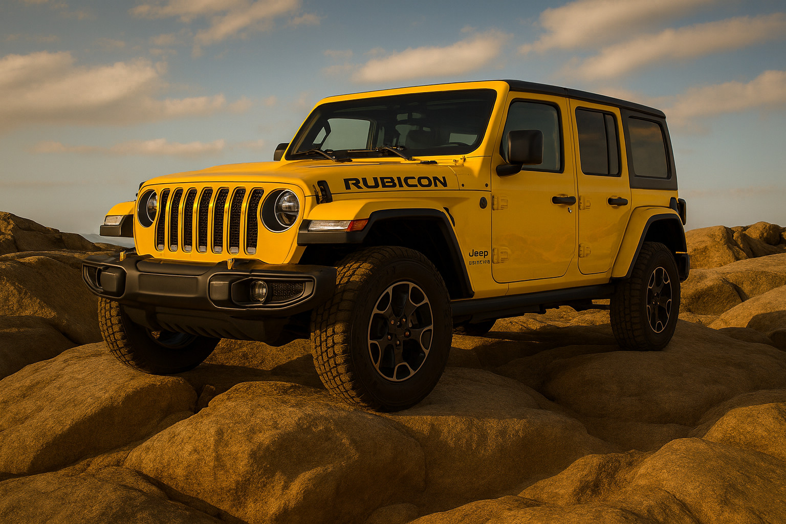 2018 Jeep Wrangler Baja Yellow Poster | 24×36 Inch Wall Art Print