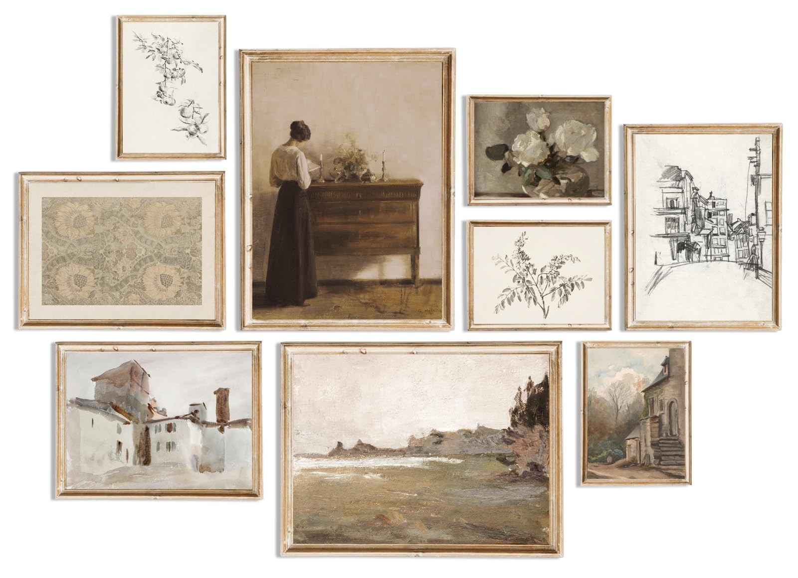 Vintage Wall Art Prints Decor, Farmhouse Wall Decor French Country Canvas Art…