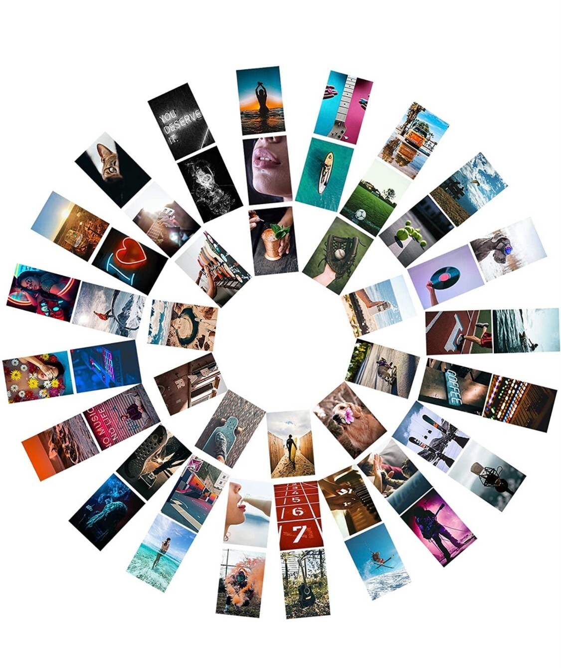 50 Color Photos Wall Collage Kit for Dorm Dormitory Apartment Home Office Decor