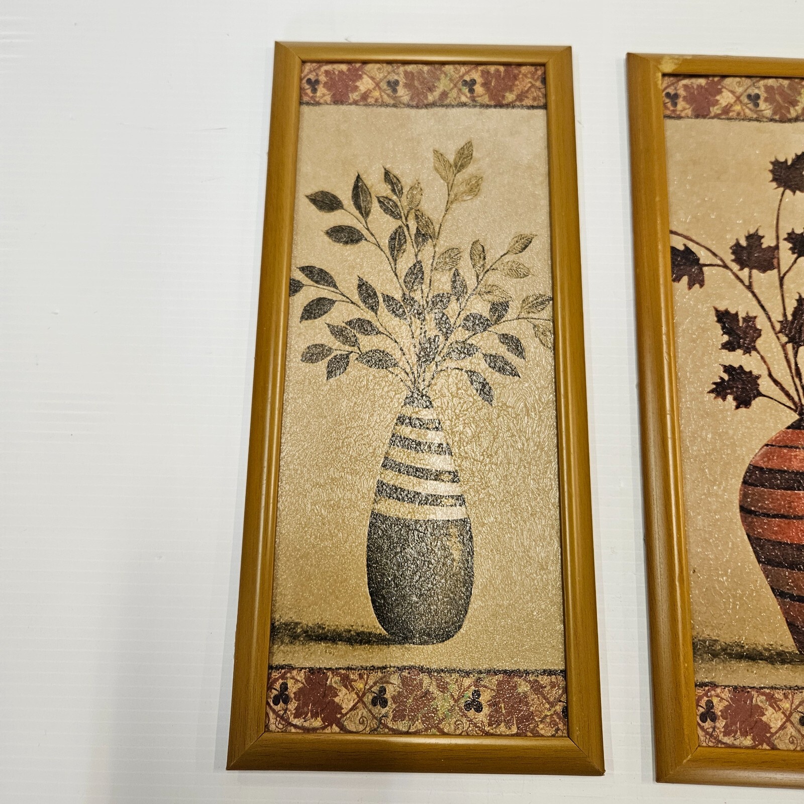 Indianara Set of 2 Beautiful Flower vases Framed Art decor wall decor