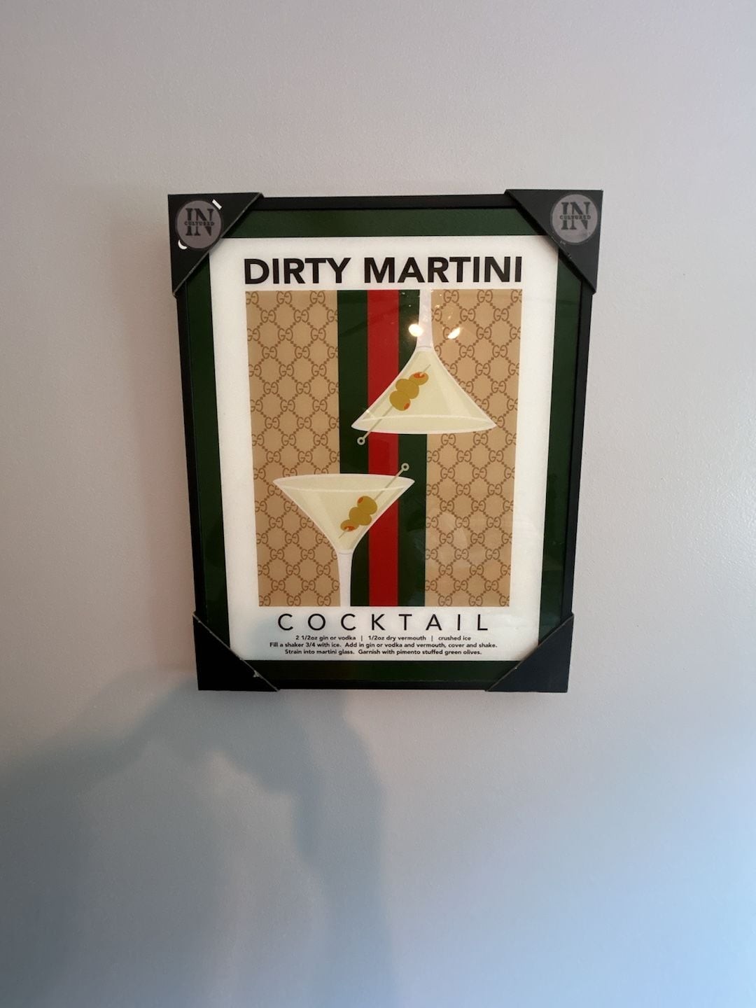 Cultured In Dirty Martini Cocktail Framed Wall Art