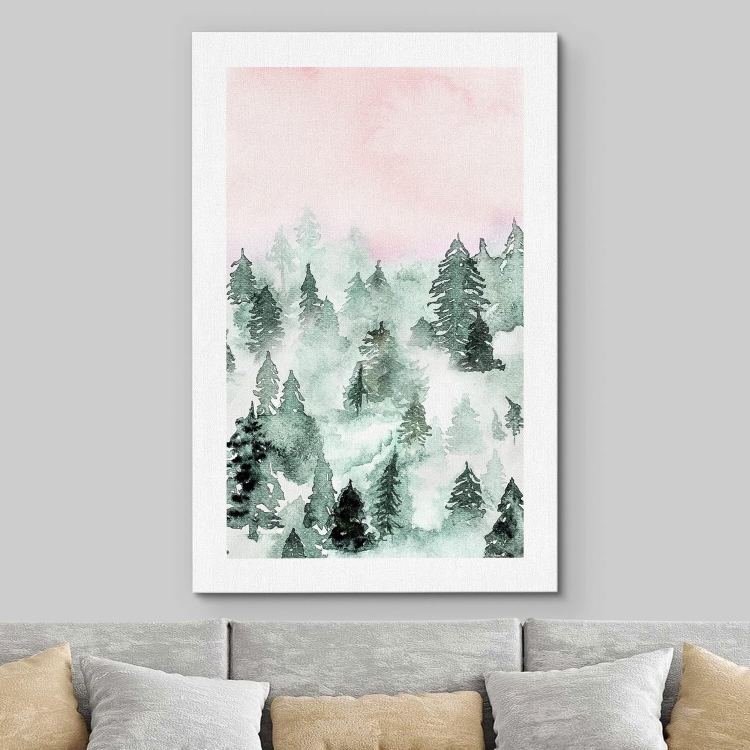 Forest Series Wall Art Canvas Print – Pine Trees Frozen In The Snow