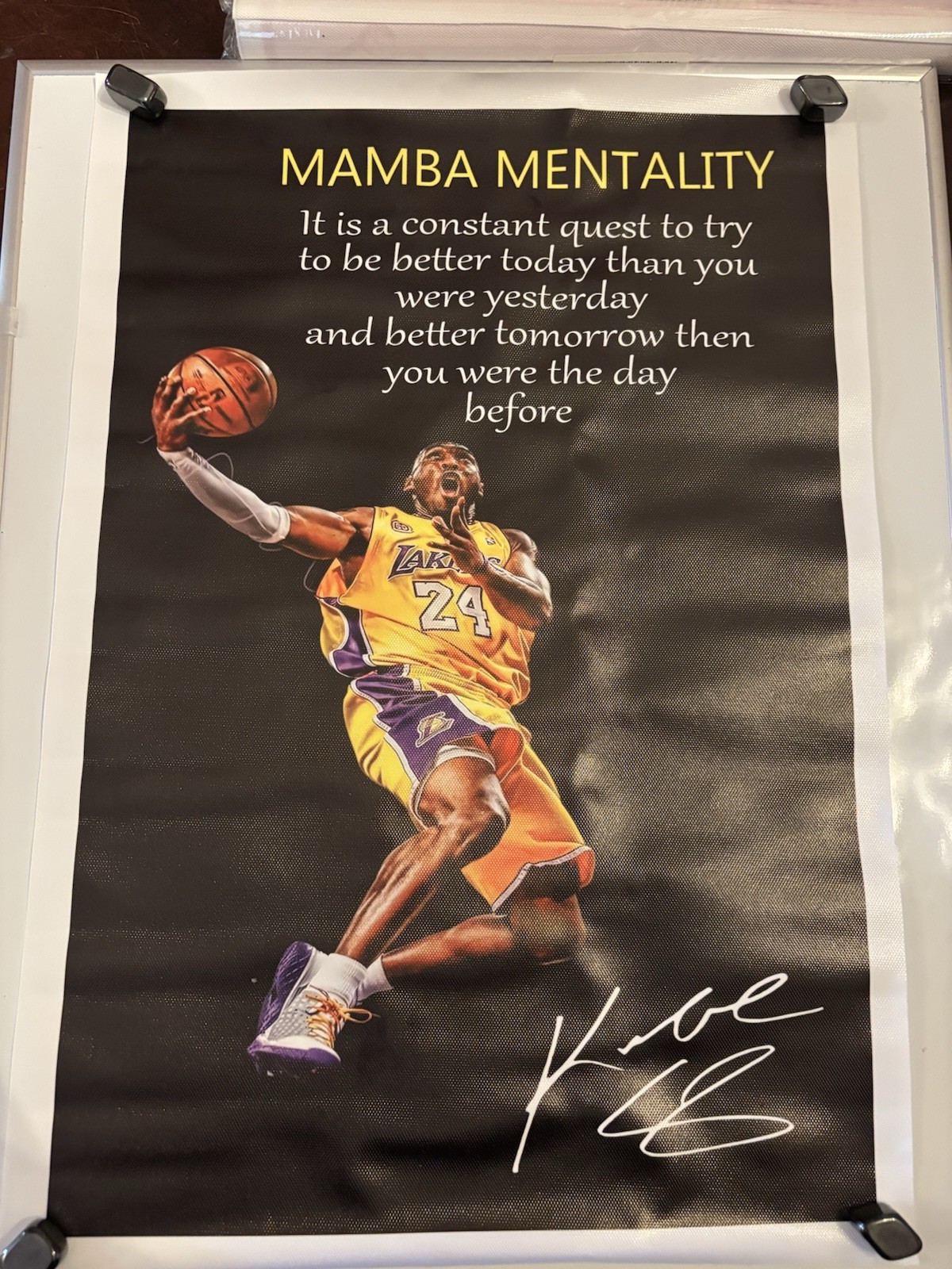 Kobe Bryant Motivational Mamba Canvas Poster- 12×18 Basketball Autograph Print