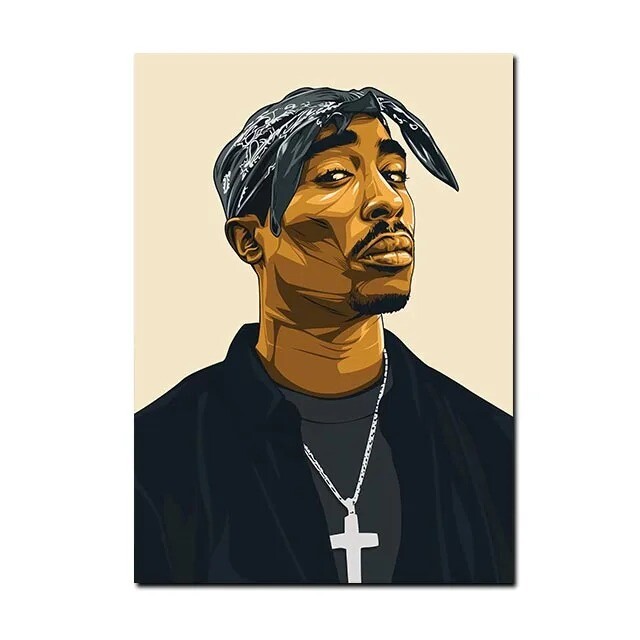 Greatest Rappers of All Time 2Pac Biggie Canvas Poster Prints Wall Art 20×28»