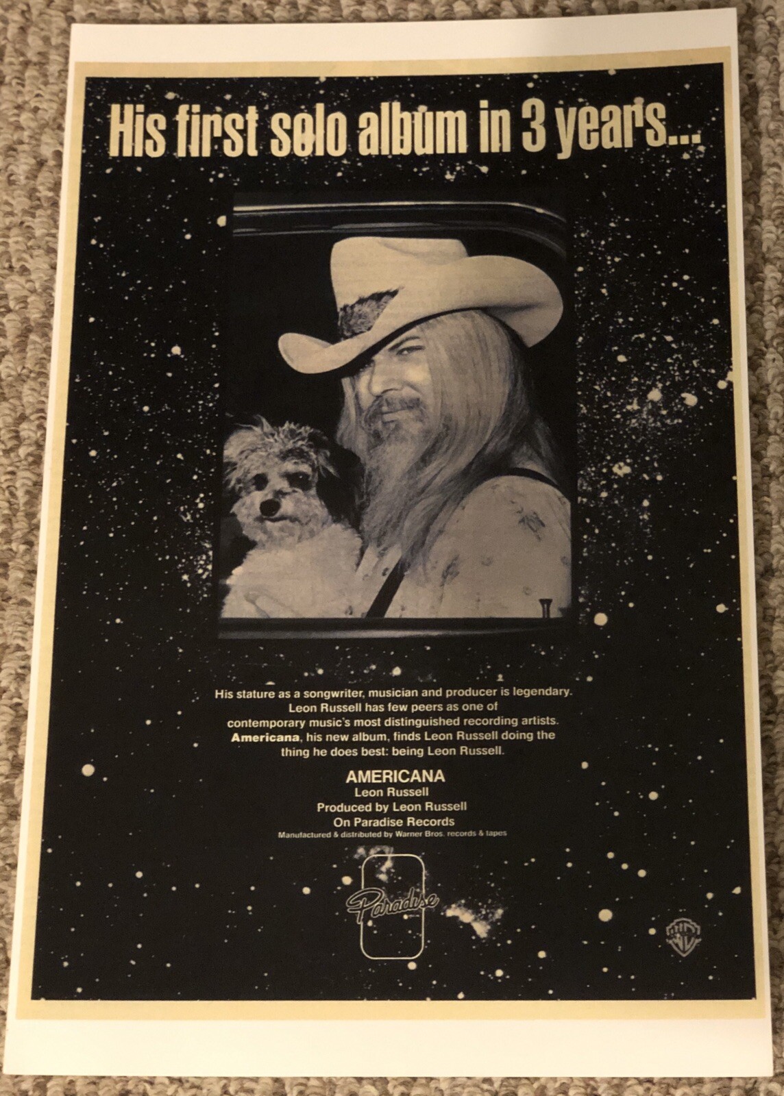 Leon Russell Paradise Records Poster 11”x17” (21)