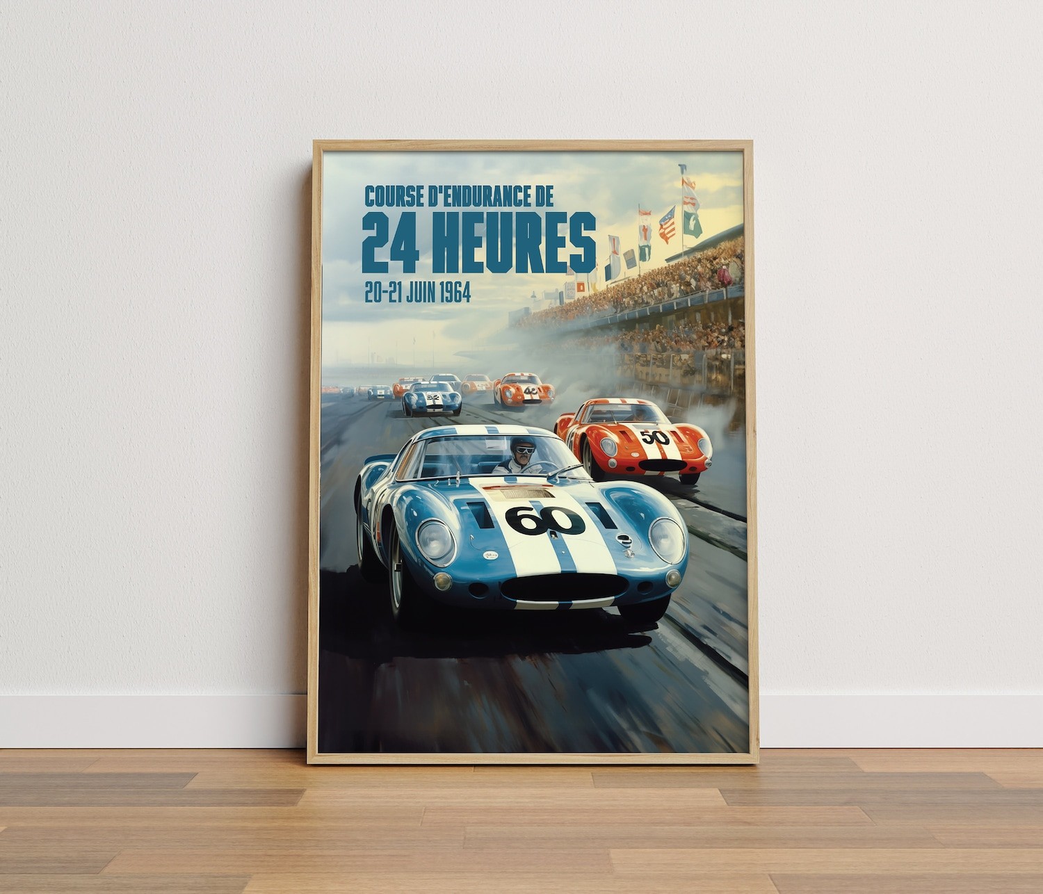 1964 Le Mans Poster | Retro Sports Car Racing Wall Art Print