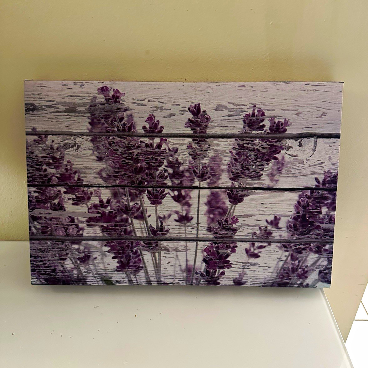 Lavender Floral Gallery Wrapped Print on MDF, Horizontal 18.5 x 13 Purple