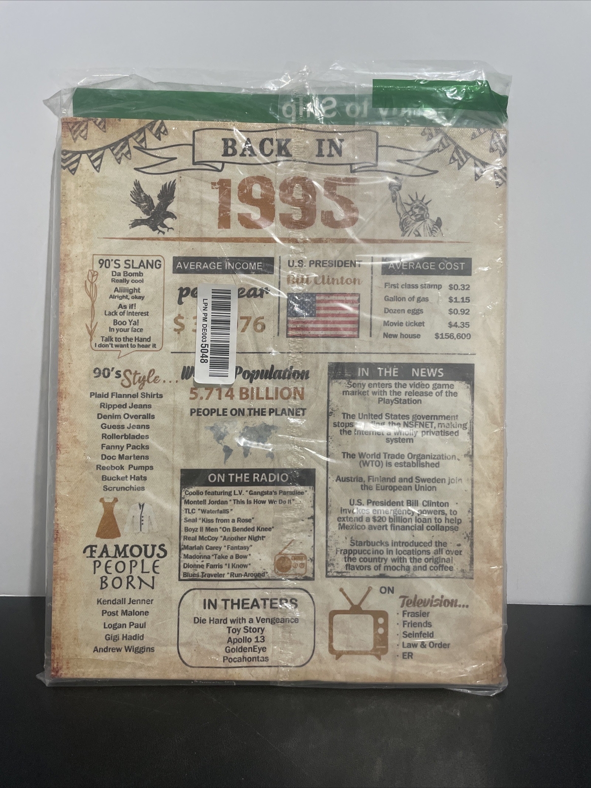 Back In 1995 Canvas Print Wall Art Decor With Interesting Facts 11 x 14 in