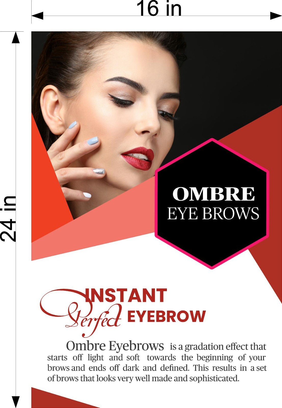 Salon 65 Perforated Mesh See-Through Window Vinyl Ombre Eyebrows brow Vertical