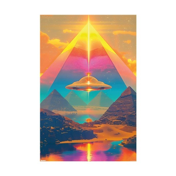 Poster Trends Int – Ray Heere UFO Pyramid Alien 22×34″ NEW Wall Art Cartoon