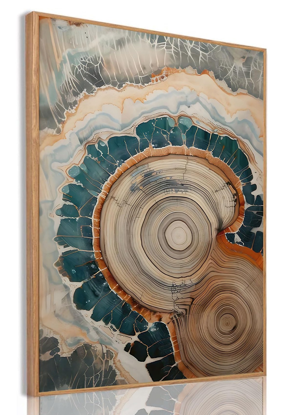 Framed Tree Ring Canvas Wall Art Vintage Colorful Wood Stump Painting Prints …