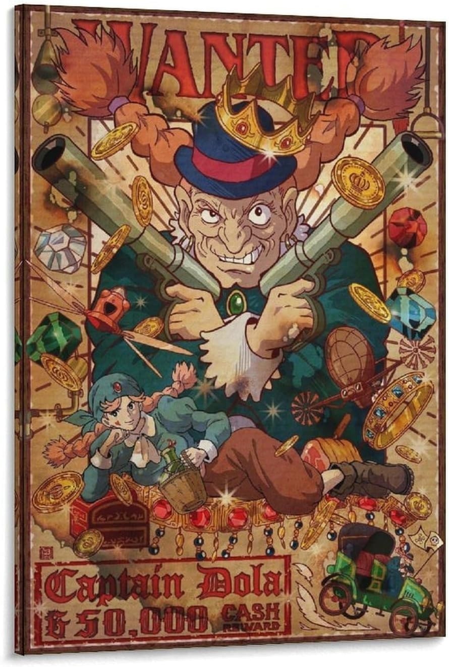 Castle in the Sky Studio Ghibli Canvas Wall Art Poster 20x30cm Bonus Gift