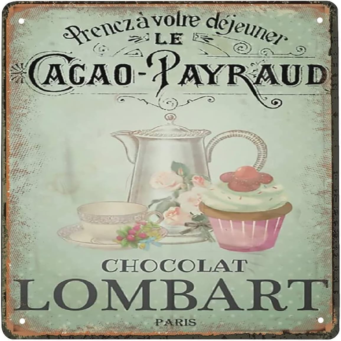 Metal Aluminium Tin Sign French Vintage Pastry Wall Art Tea & Cake – Kitchen …