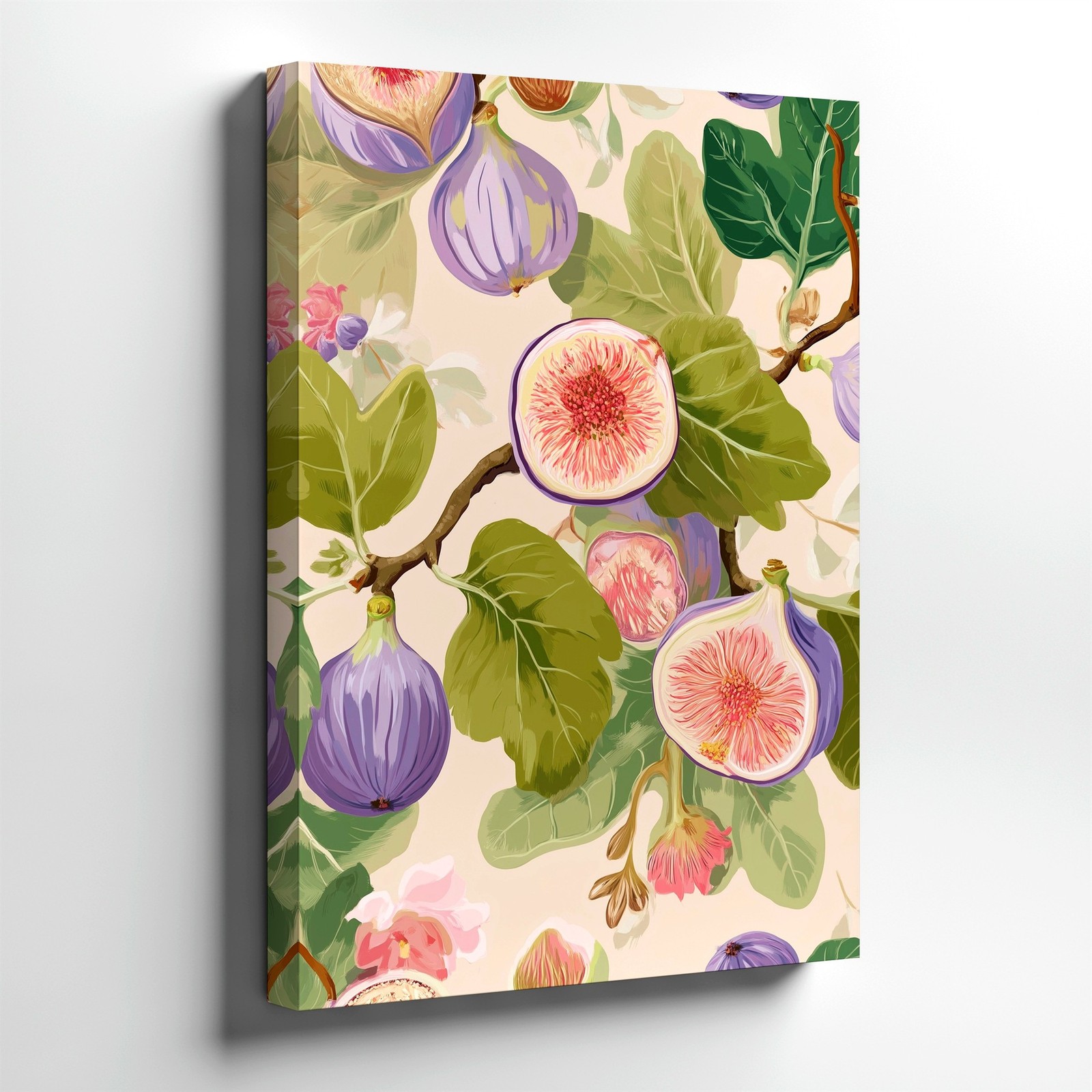 Wall Art Botanical Fig Fruit Print Purple Figs Leaves Floral Kitchen Home Decor