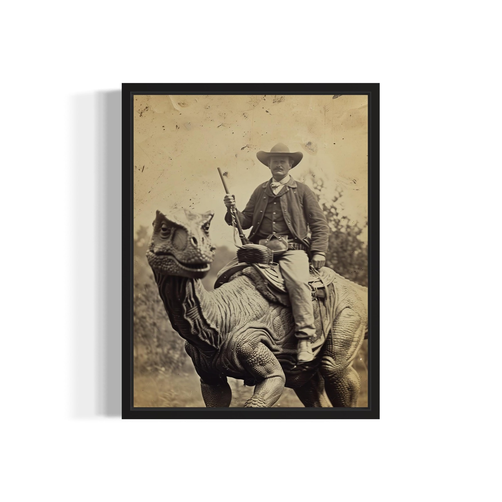 HomeArtPrint Dinosaur Cowboy Wall Art Poster Print 8×10 Inches Unframed