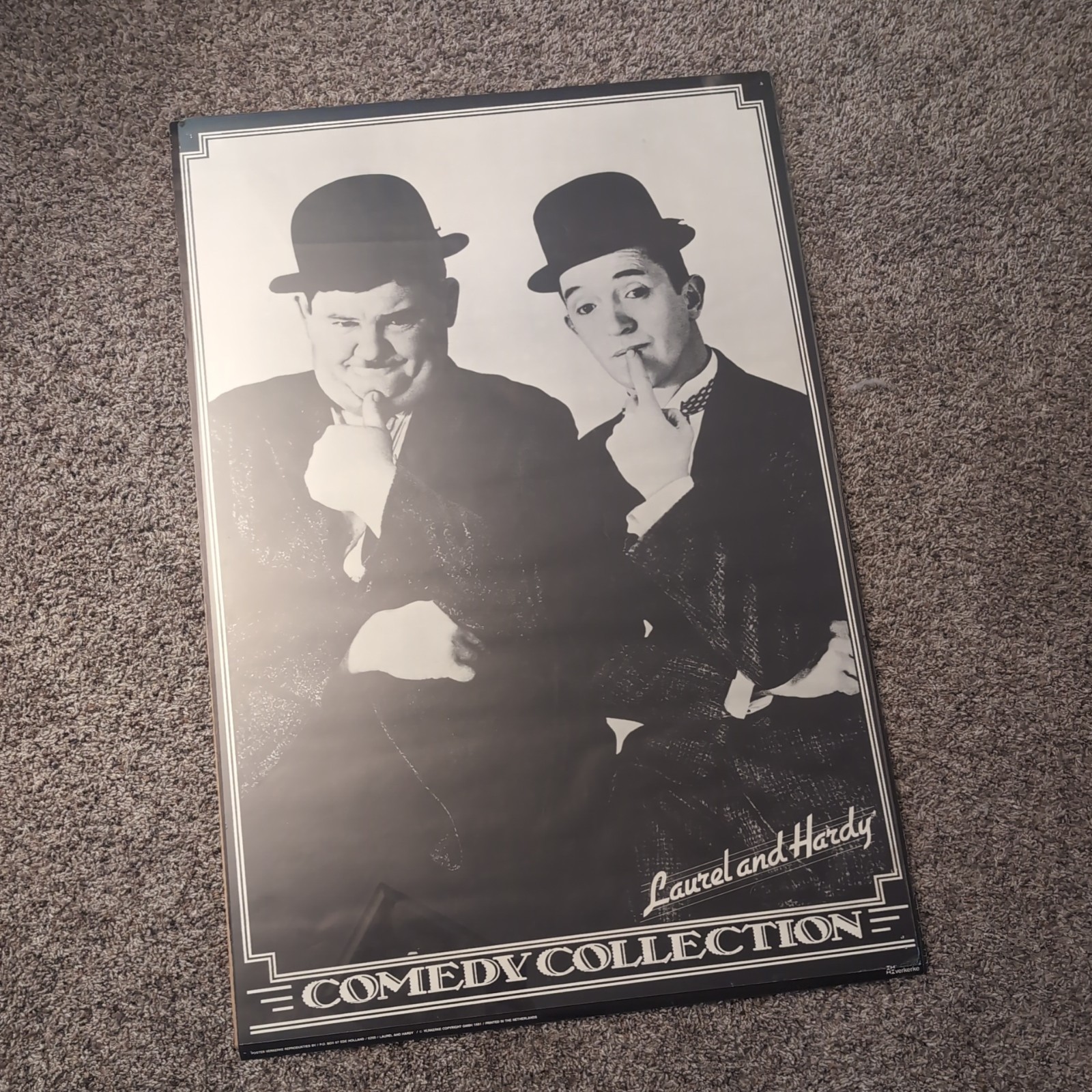1981 LAUREL AND HARDY Poster 36″ x 24″ COMEDY COLLECTION VERKERKE NETHERLANDS