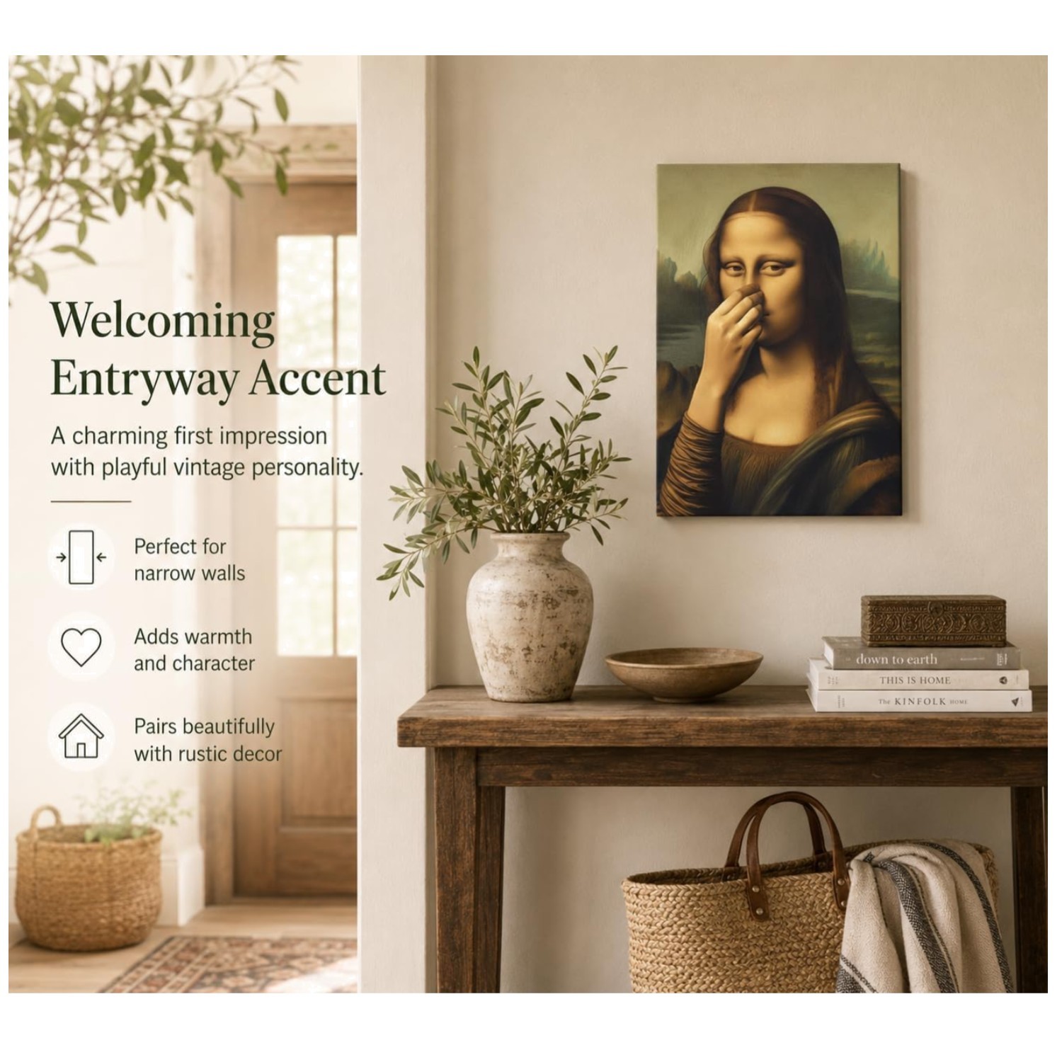 Humorous Bathroom Canvas Art 12x16in