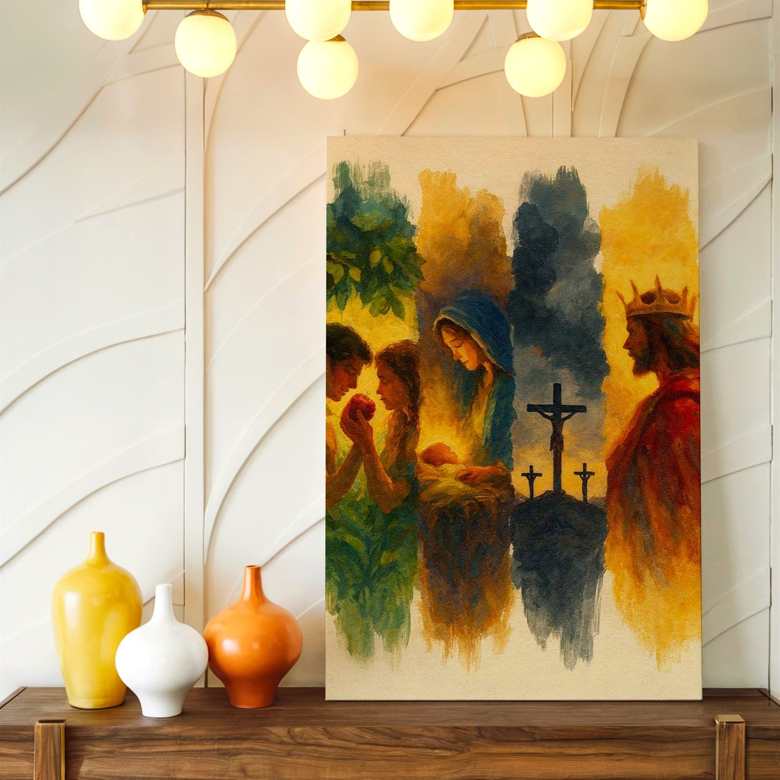 Wall Art Christian Biblical Canvas Print Jesus Crown Mary Nativity Crucifixion