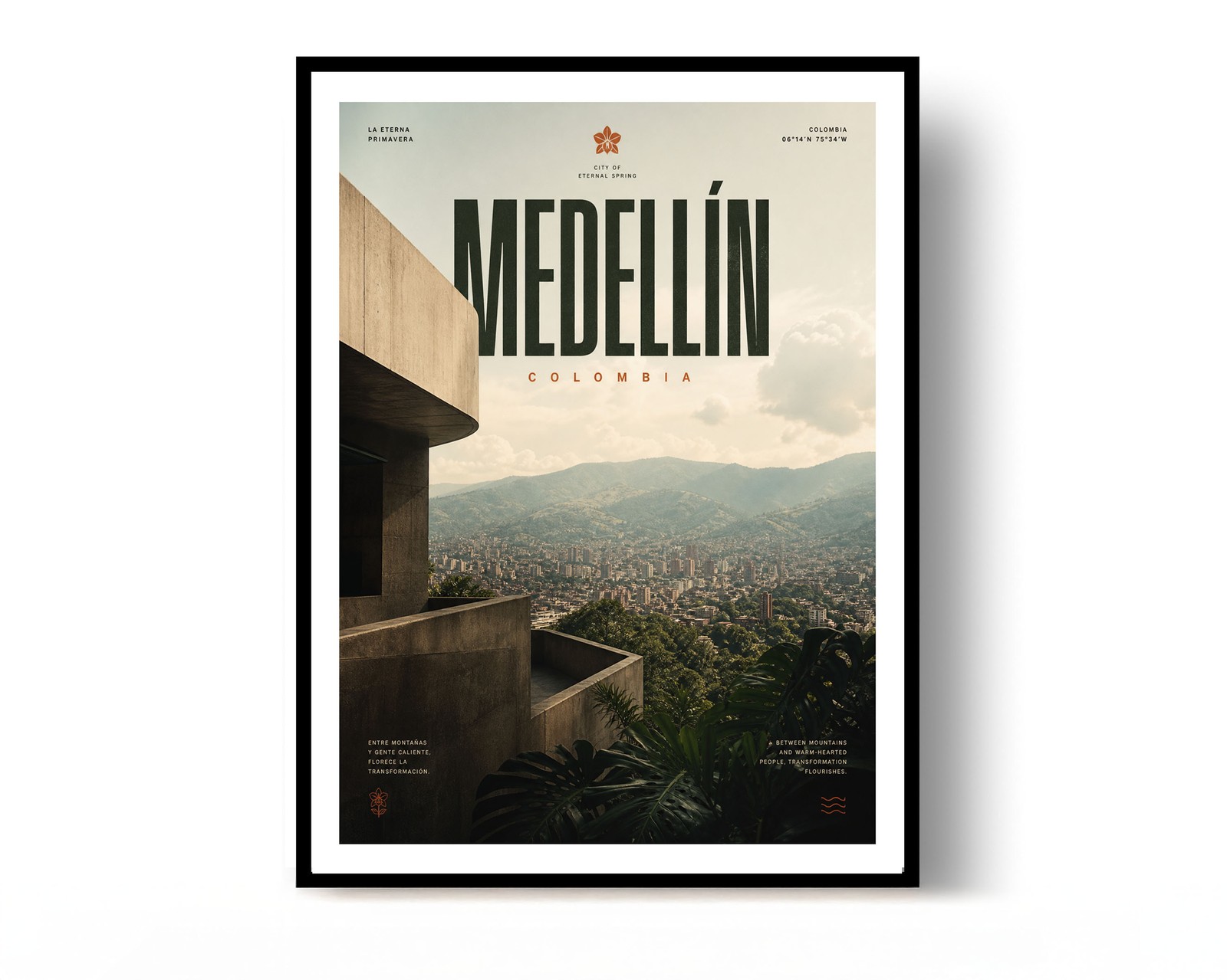 Medellín Colombia Modern Travel Print Wall Art Poster Home Decor Gift