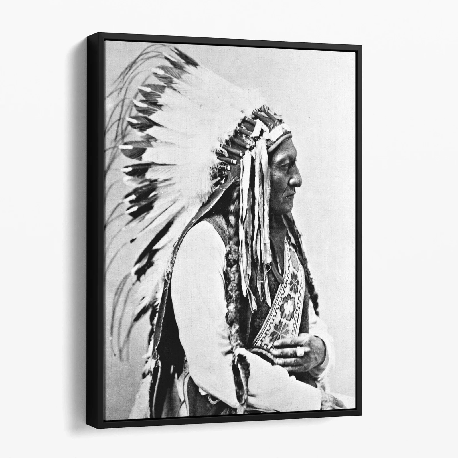 Lakota Sioux Leader Sitting Bull, 1885 Native American Canvas Print Wall Art
