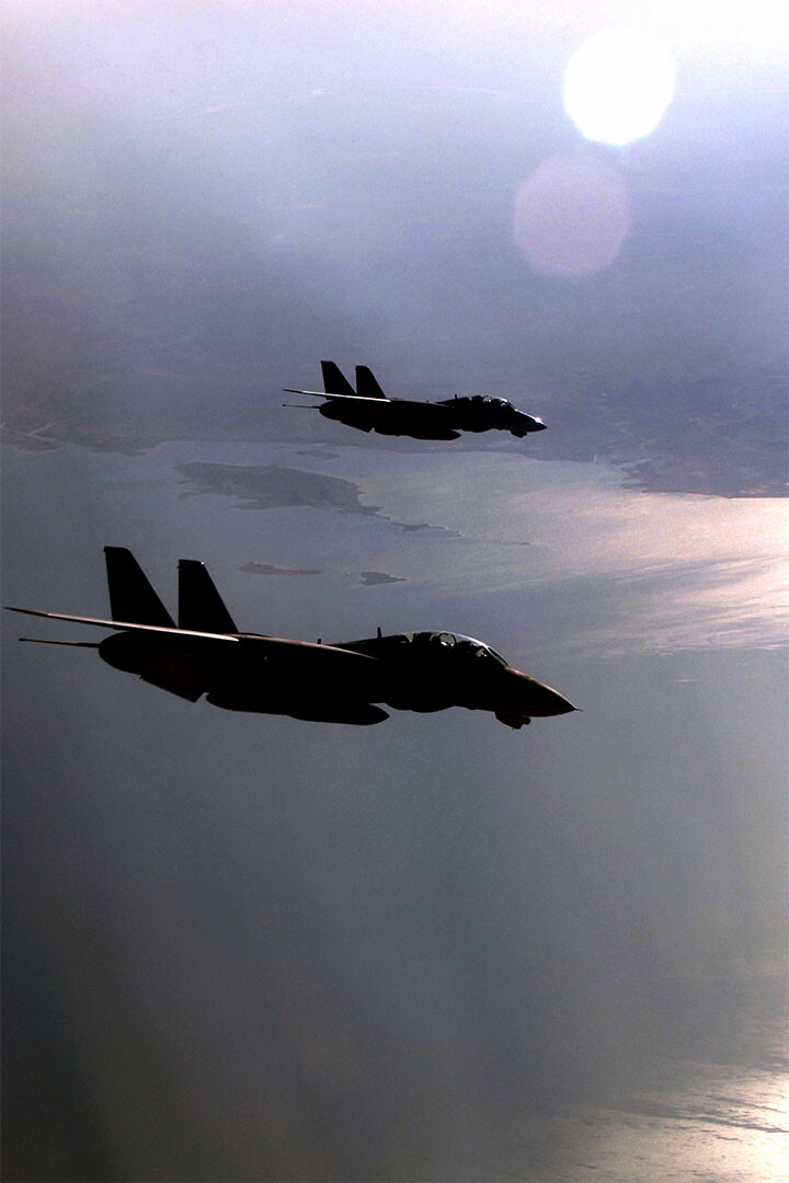 F-14 Tomcats Flying In Formation Painting Print Wall Home Decor – POSTER 20×30