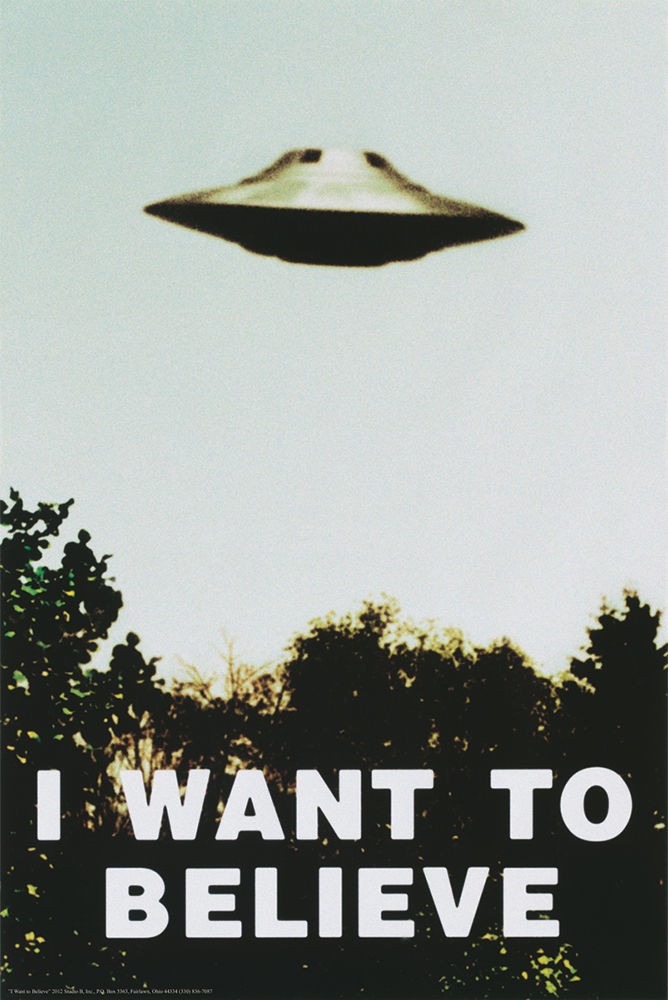 Poster Studio B – I Want To Believe UFO Graphic 24×36″ NEW Wall Art P9855