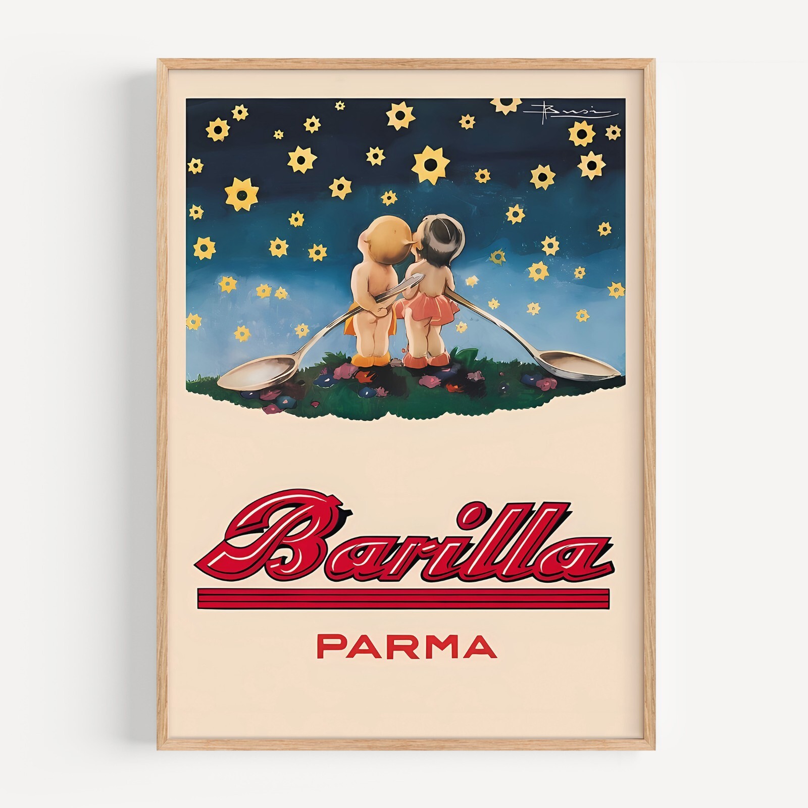 Barilla Parma – Starry Night – 1931 Food & Beverage Vintage Wall Art Poster