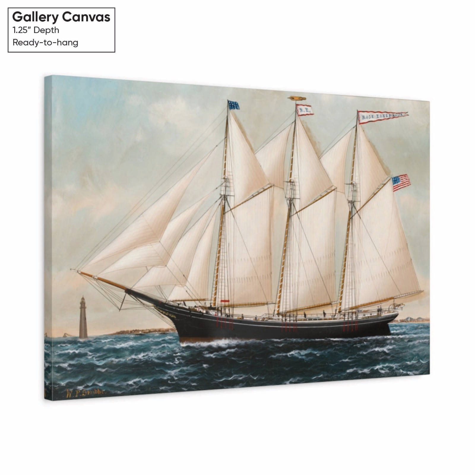 The Three Masted Schooner Large Framed Wall Art Canvas & Poster Print