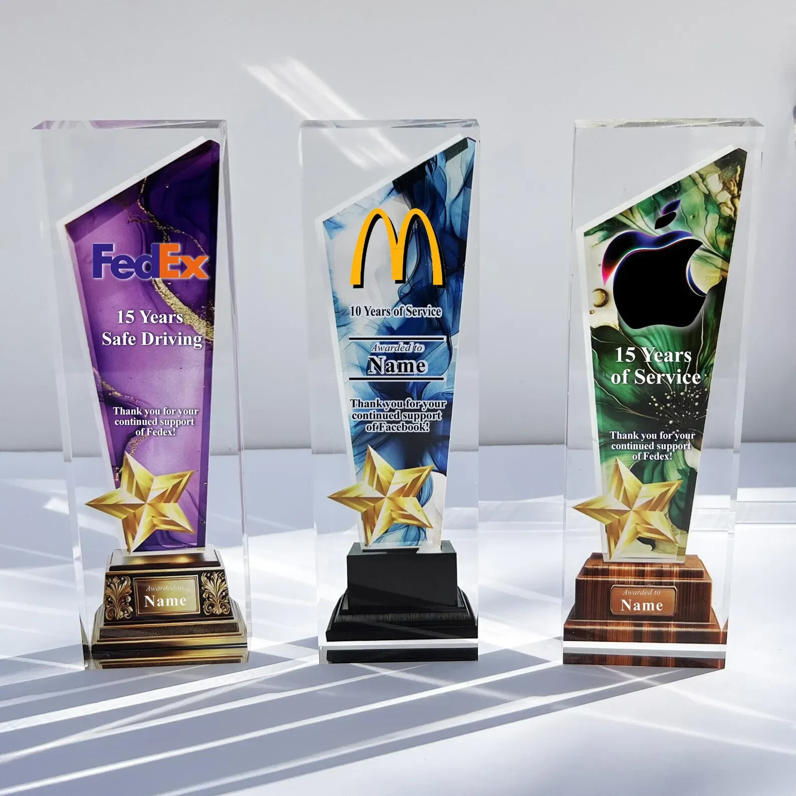 Custom Acrylic Trophy – Personalized Award with Logo & Text, Employee Gift