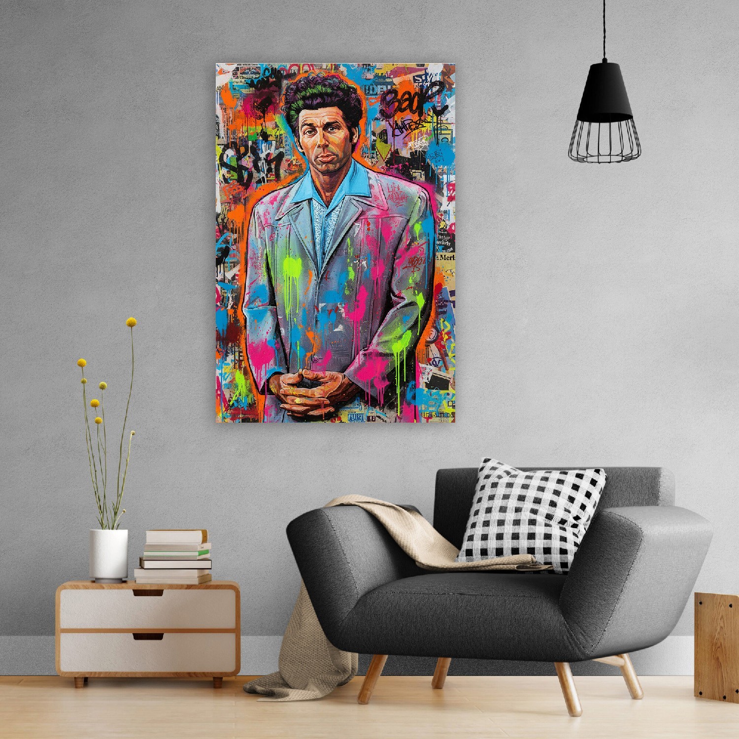 The Kramer Portrait – Graffiti Cosmo Original Canvas Art Seinfeld PRINT ONLY