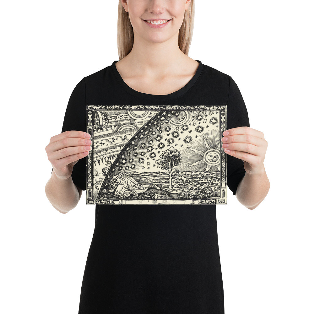 Vintage alchemy print: Camille Flammarion, L’atmosphere 1888 — vintage astronomy