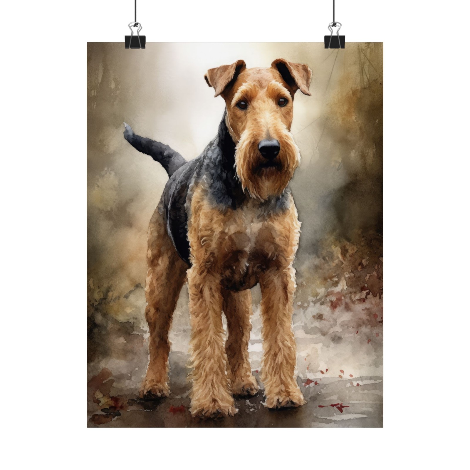 Airedale Terrier Dog Art Print, Dog Wall Art, Animal Art Print, Pet Artwork