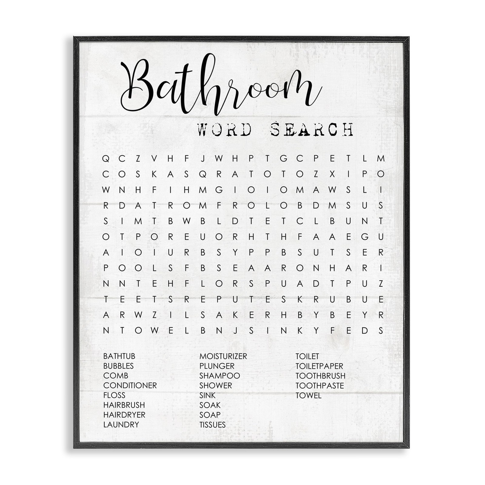 Stupell Industries Bathroom Search Fun Family Word, Design by Daphne Polselli…