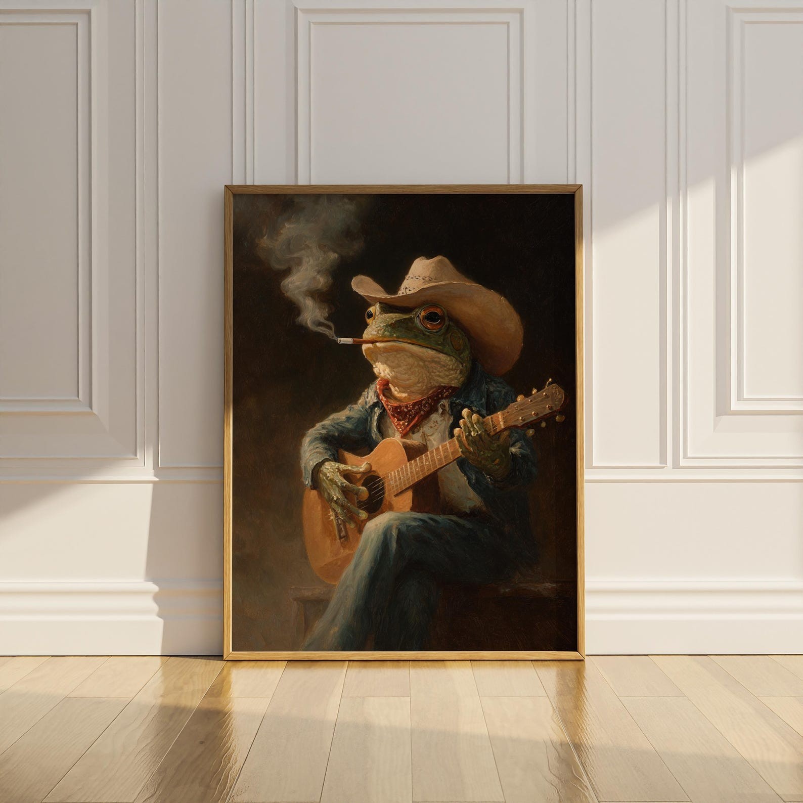 Frog Guitar Wall Art Funny Printable Western Country Music Decor