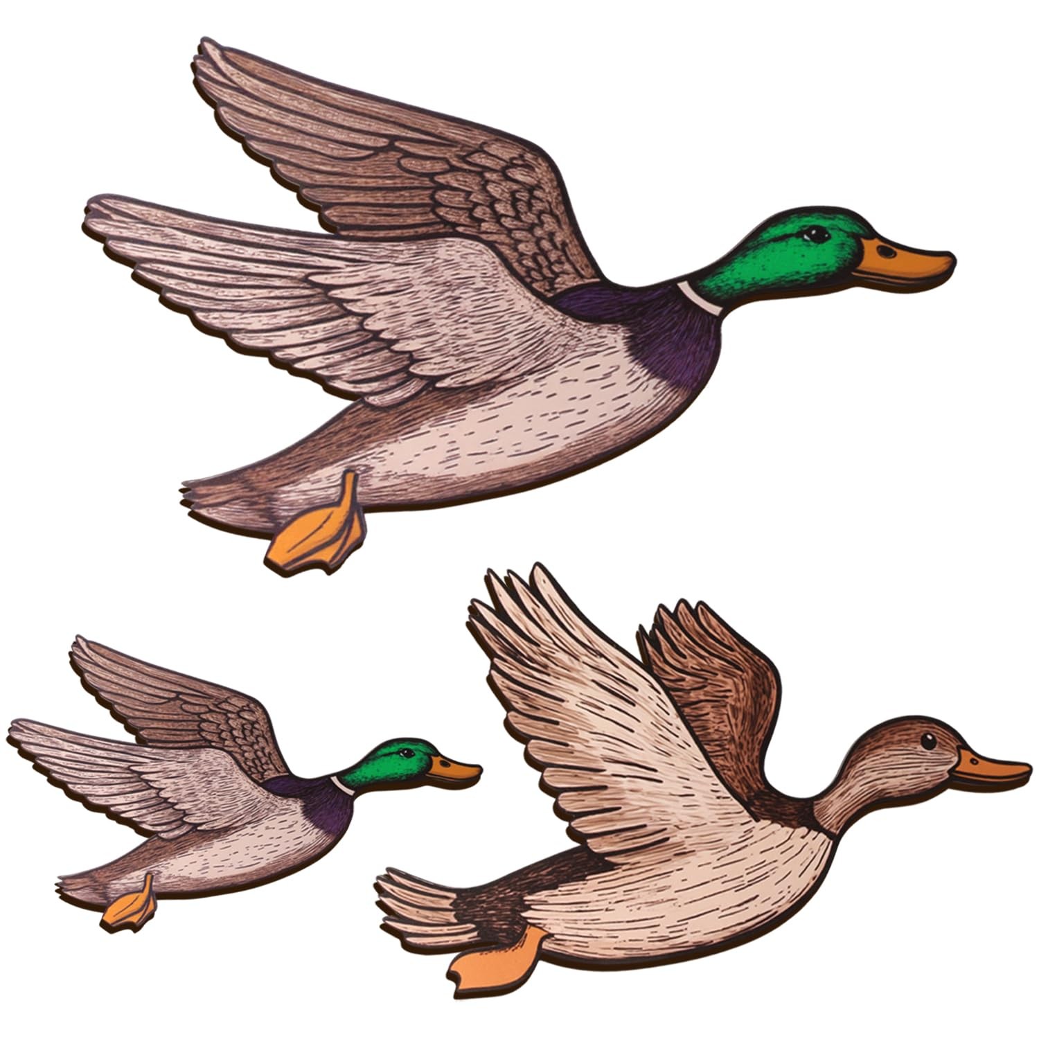 3PCS Wooden Mallard Duck Hunting Wall Decor Vintage Farmhouse Wall Art, Large…