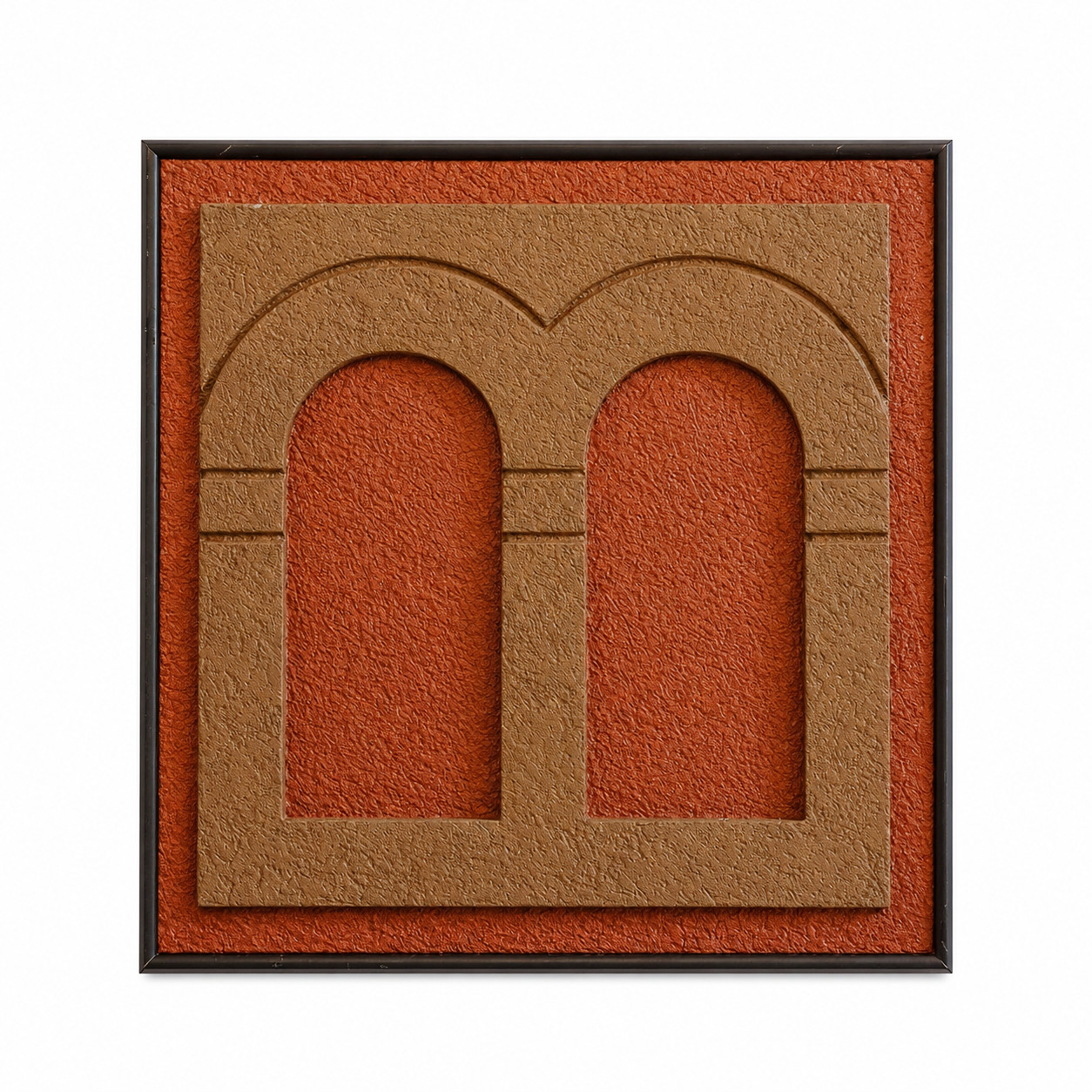 HDHMR 3D Textured Wall Art Set of 3, Modern Geometric Relief Sculpture with Blac