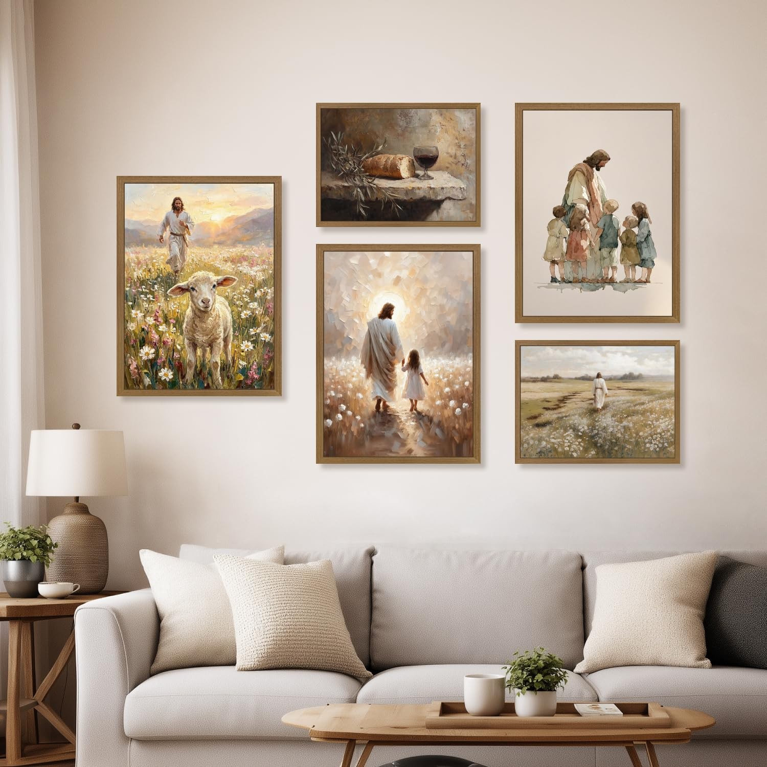 Jesus and Lost Lamb Wall Art, Good Shepherd Christian Canvas Print, Biblical …