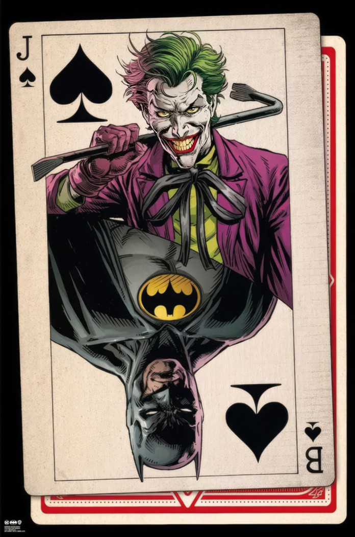Batman – Comic Poster (Playing Card – Batman & The Joker) (Size: 24″ x 36″)