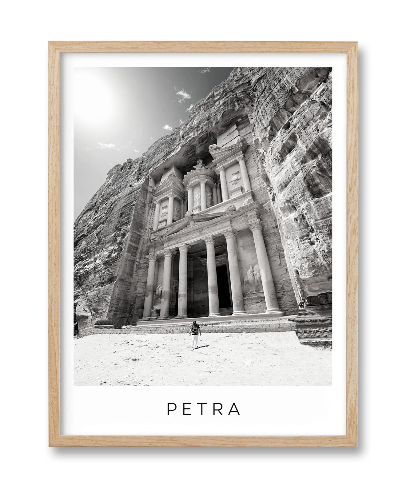 Petra Framed Wall Art, Natural OAK Frame, Jordan Landmark, 12×16