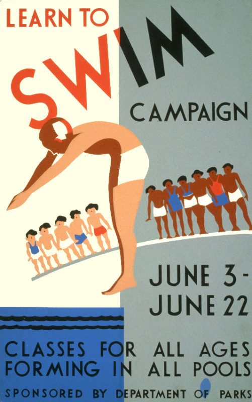 Vintage POSTER.Learn to Swim.Pools.School Art Decor.Home decoration.1009