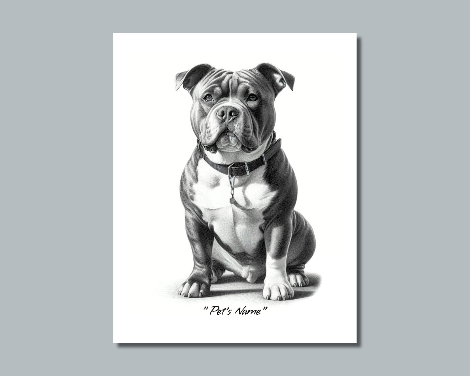Personalized PIT BULL BULLY Pet Print Photo DOG’S NAME Picture 8×10 11×14 (P8)
