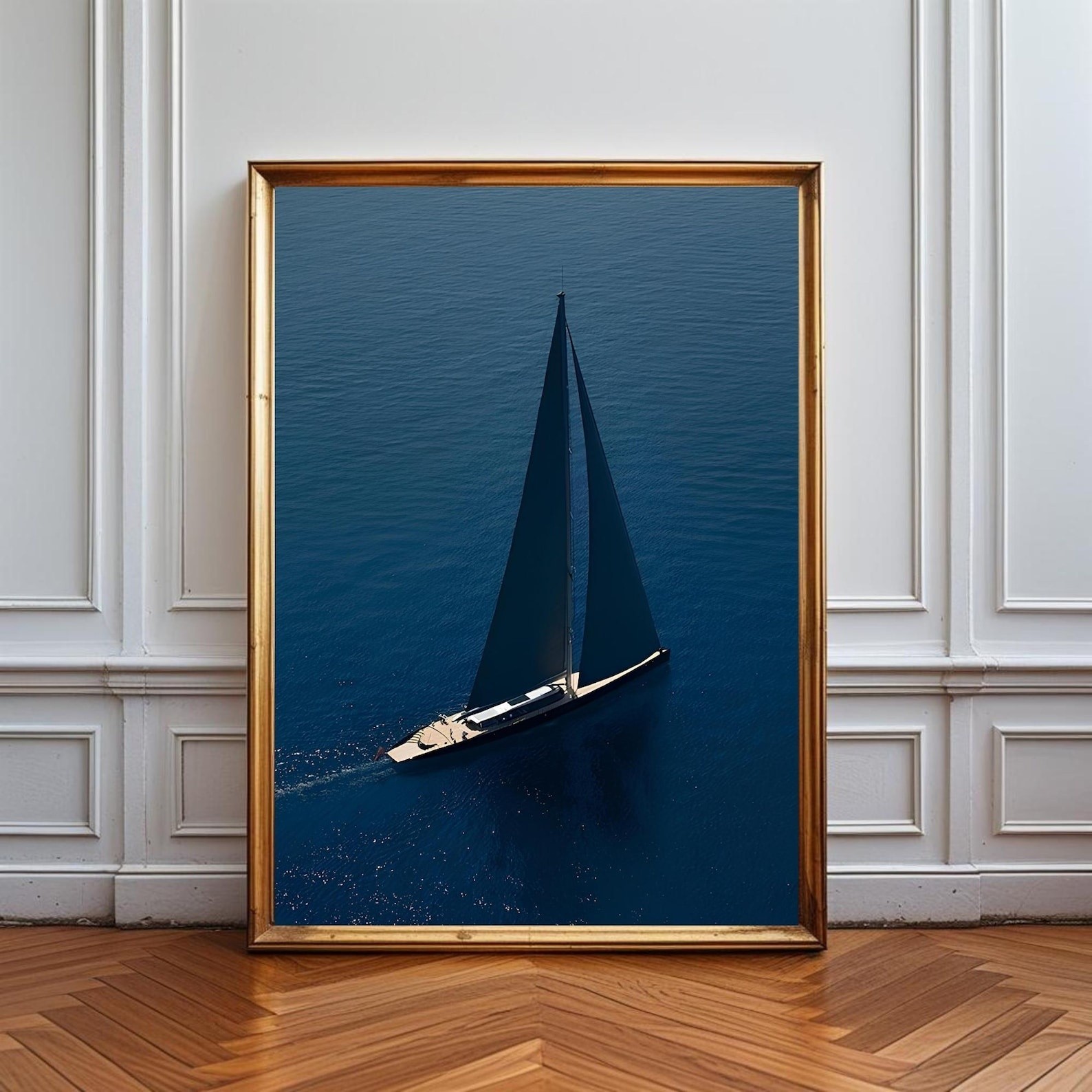 Minimalist Yacht Photography Print Luxury Coastal Wall Art