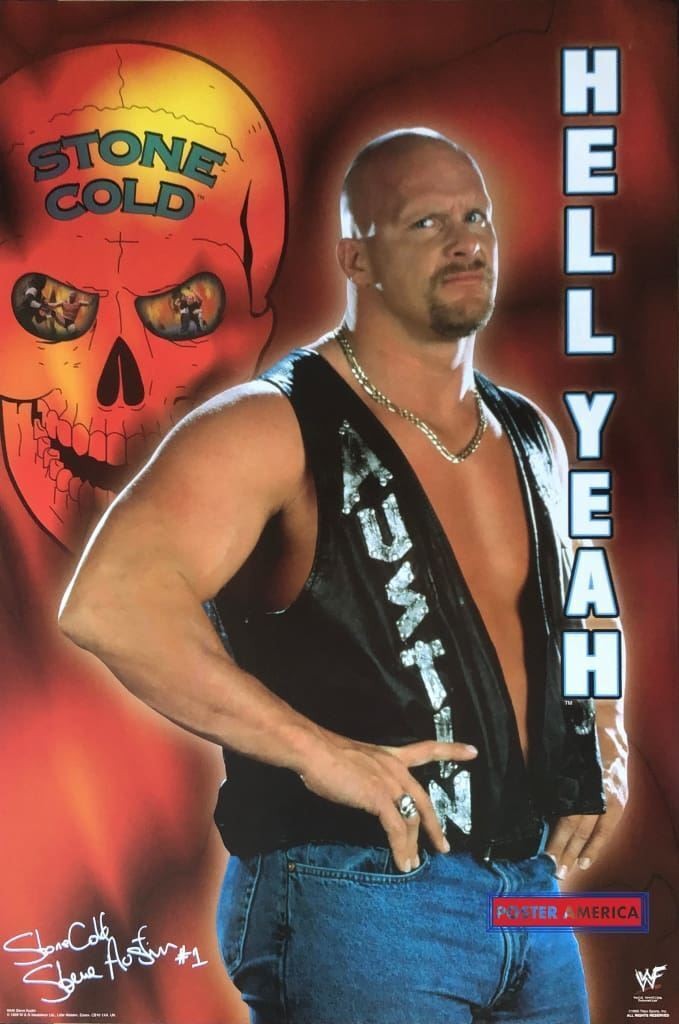 663591 Stone Cold Steve Austin Hell Yeah Vintage Photo Wall Print Poster
