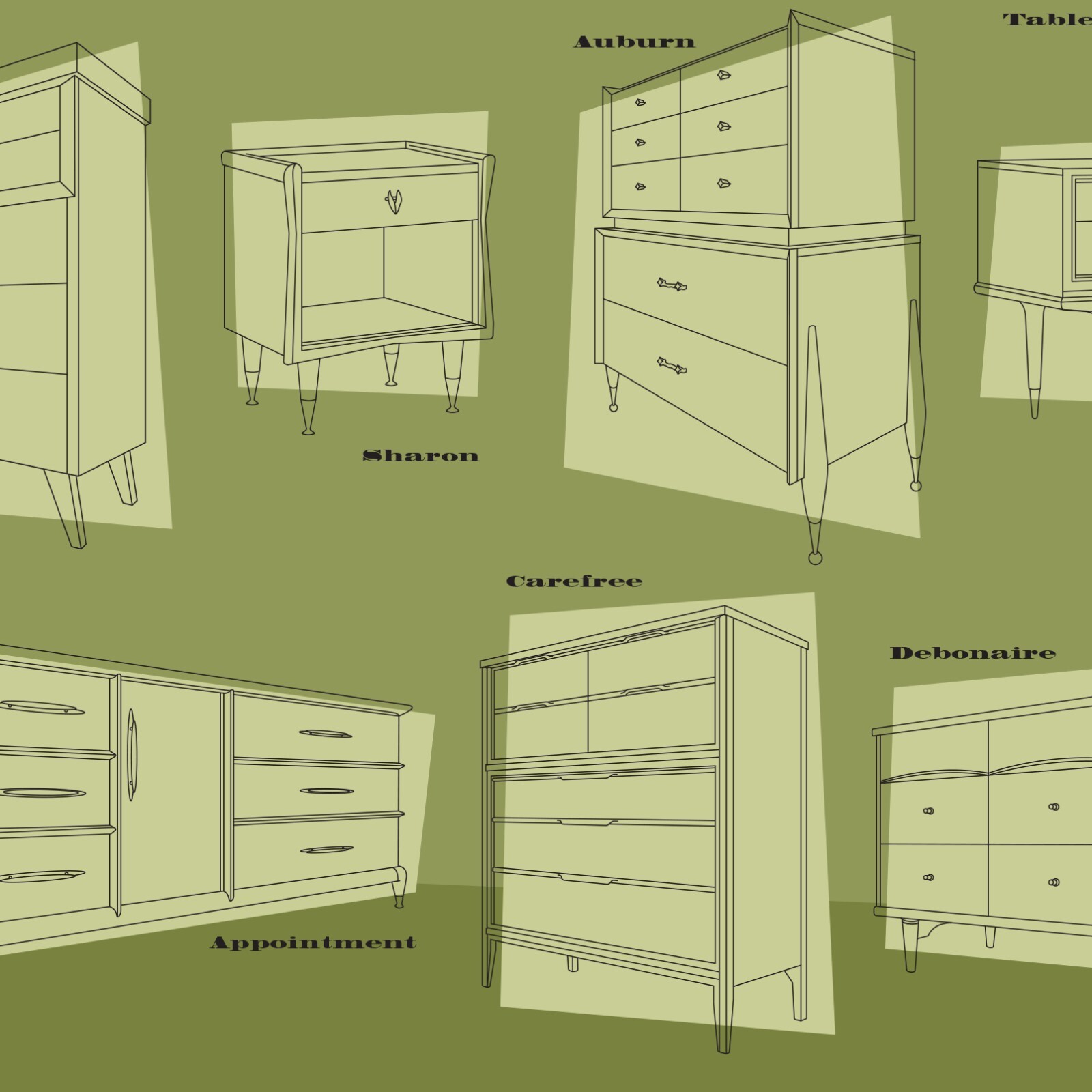 Kent Coffey | Mid Century Modern Furniture | Set of 2 Digital Prints | 12 x 18″