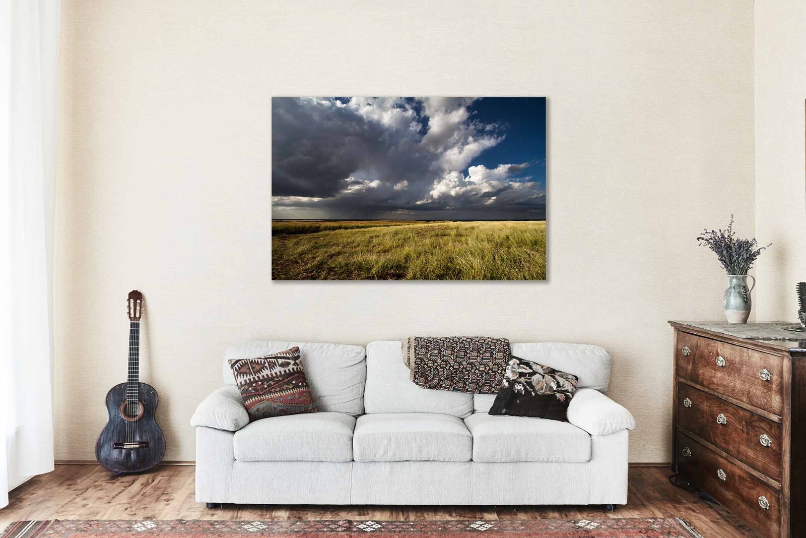 Great Plains Canvas | Storm Clouds Over Prairie Gallery Wrap | Oklahoma Wall Art